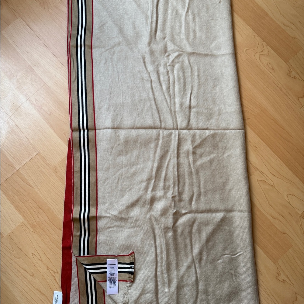 Burberry Icon Stripe Cashmere Silk Scarf